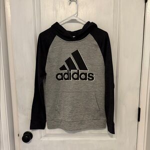 Adidas Boy’s Black and Gray Logo Hoodie